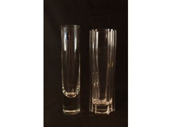 Pair Of Vintage Glass Bud Vases