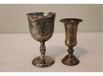 Pair Of Vintage Silverplate Kiddish Cups