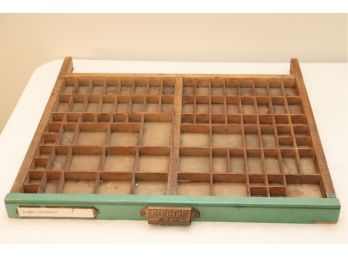 Vintage Wooden Printers Drawer Letterpress Type Set Tray Shadow Box Hamilton