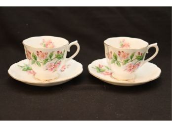 Vintage Pair Of Royal Albert  Evesham Tea Cups And Saucers