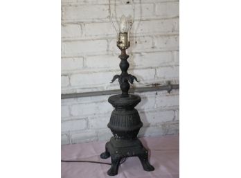 Vintage Table Lamp Pot Belly Stove