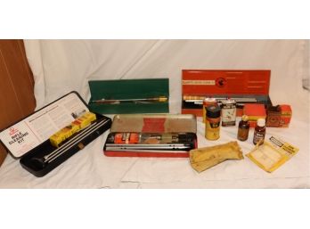 Vintage Rifle And Shotgun Gun Cleaning Kits Patches Oil Lubrication