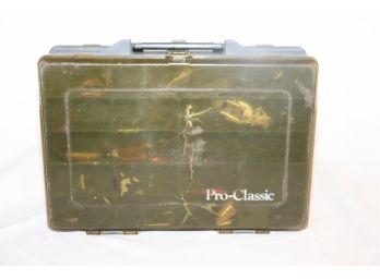 Pro Classic Fishing Tackle Box With Lures Spinners Plastic Worms And More!