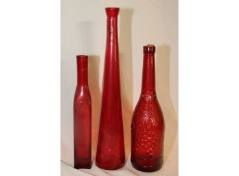 Cute Colorful Red Glass Bottles