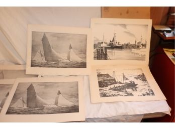 Vintage Sailing Prints Merry Christmas Wakefield Corporation