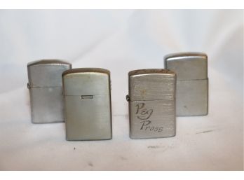 4 Vintage Zippo Style Cigarette Lighters  Royal Kind