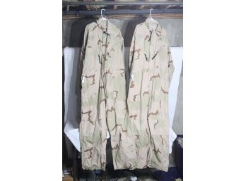 Two NEW With TAGS US ARMY DCU ( TYPE II) COLD WEATHER MECHANICS COVERALL Desert Camouflage SIZE XL