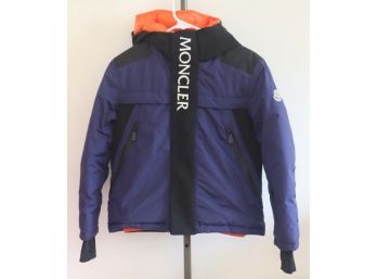Moncler Purple And Black Hooded Down Jacket Coat Size Kids 12
