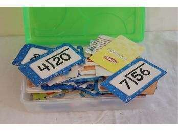 Flash Card Lot In Plastic Storage Box Math ABC Reading