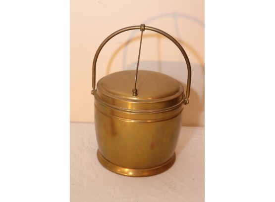 Vintage Brass Glass Lined Ice Bucket