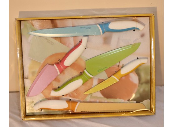 Brandani Inox Italian Style 5 Piece Starter Knife Set - Multi Color In Gift Box