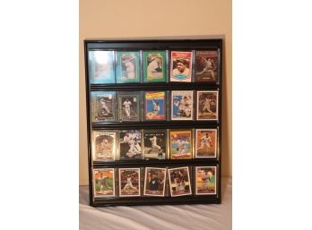 20 Framed Baseball Cards Wall Hanging Display