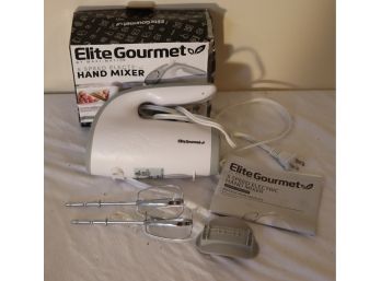 Elite Gourmet Hand Mixer In Box.