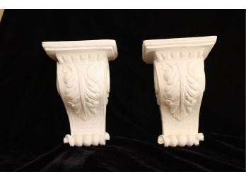 Vintage Pair Of White Wall Shelves