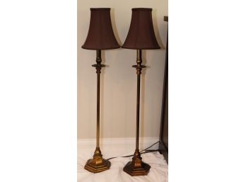 Pair Of Candlestick Buffet Table Lamps