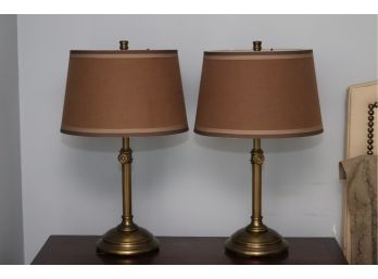 Pair Of Height Adjustable Table Bedside  Lamps