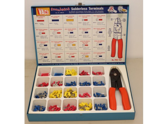 VACO Insulated Solderless Terminals With Box And Crimping Tool