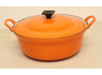 Vintage Orange Dutch Oven Covered  Pot Pan