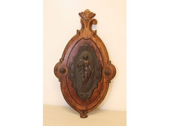 Vintage Wall Decor Carved Wood Nude Woman Plaque