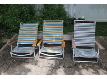 Set Of 3 Folding Beach Chairs