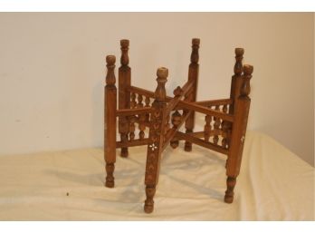 Vintage Folding Wooden Tray Table Stand NO TOP