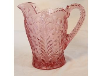 Vintage Pink Glass Water Pitcher