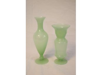 Two's Company Green Glass Vases