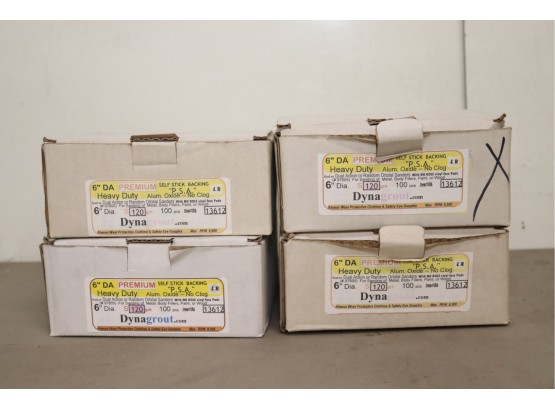 4 Boxes Of 6' DA Sanding Discs PREMIUM PSA Self Sticking Back 120 Grit Aluminu Oxide  Box Of 100  (DA4)