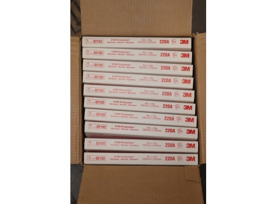 10 Sleeves 3M 02103 210N 9' X 11' 220 Grit A Weight Production Sand Paper (SP-24)