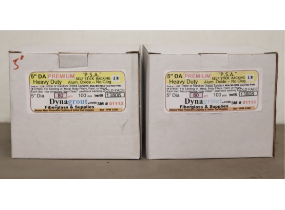 2 Boxes Of 5' DA Sanding Discs PREMIUM PSA Self Sticking Back 80 Grit Aluminum Oxide  Box Of 50  (DA13)