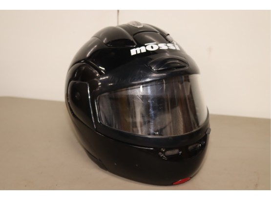 Black Mossi Convertible Full Face Motorcycle Helmet Size L W/ Bag
