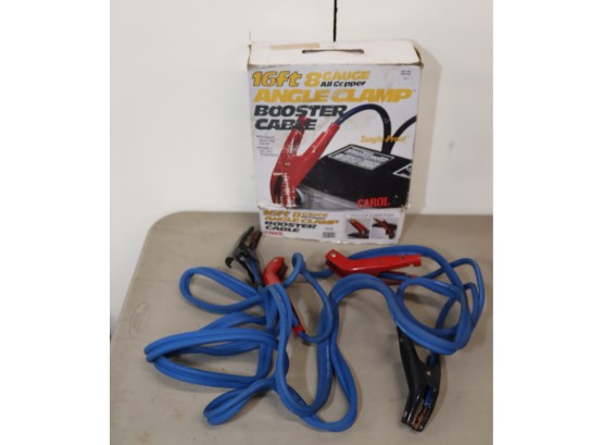 16' 8 Gauge All Copper Angle Clamp Booster Jumper Cables