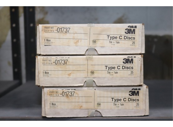 3 Boxes Of 3M 01737 7x 7/8' 150 Grit TYPE C GRINDING DISC  25/Box (SP-4)