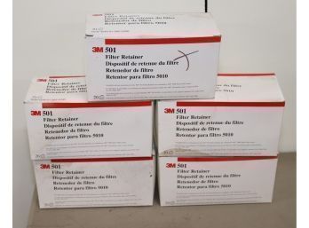 4 Boxes Of 20 3M 501 Filter Retainers  1 Open Box