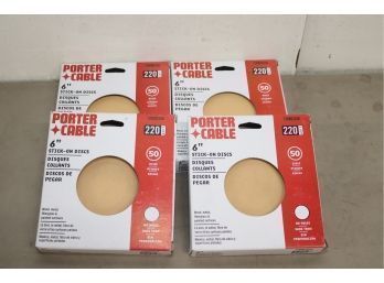4 Boxes Porter Cable 6' Stick-on-discs 220 Grit 50 Ea