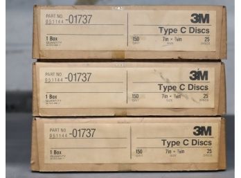 3 Boxes Of 3M 01737 7x 7/8' 150 Grit TYPE C GRINDING DISC  25/Box (SP-5)