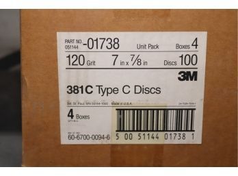 4 Boxes 3M 01738 C, General-Purpose Fiber Disc, 120-Grit, Fine Grade, Aluminum Oxide7 7/8' (SP-30)