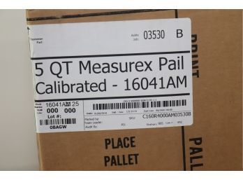 3 Cases Of Measurex 5 Qt Plastic Calibrated  Cups Bucket Pail 75 Cups (Lot-1)
