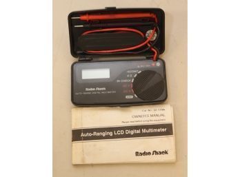 Radio Shack 22-179A Auto-Range Pocket LCD Digital Multimeter With Manual