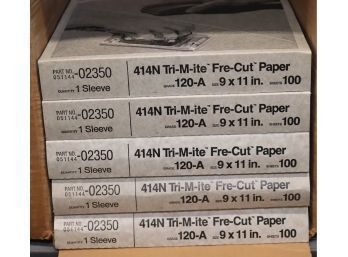 5 Sleeves  3M 414N Tri-M-Ite Fre-Cut Sandpaper, 120A Grit 9x11' 500 Sheets (SP-8)