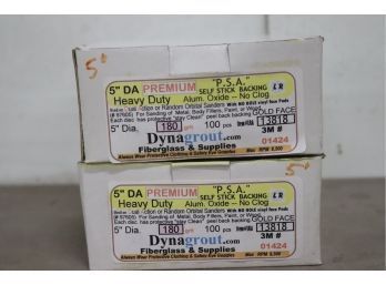 2 Boxes Of 5' DA Sanding Discs PREMIUM PSA Self Sticking Back 180 Grit Aluminum Oxide  Box Of 100  (DA12)