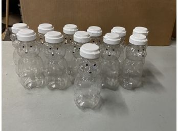 12 Plastic Honey Bear Bottles. New Never Used.