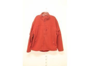Heavy Red Fleece Zip Front Jacket (H-12)