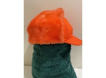 Blaze Orange Thinsulate Insulated Hunting Hat Ear Flaps Size Small Medium