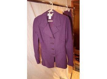 Vintage Karl Lagerfeld Purple Womens Suit Jacket And Skirt Size 38  (BR-19)
