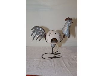 Metal Rooster Cock Candle Holder