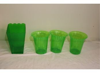 Green Plastic Vase Containers