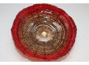 Red/gold Art Glass Bowl