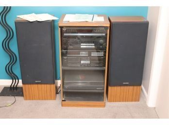 Vintage Kenwood Stereo System With Speakers & SONY CD Player