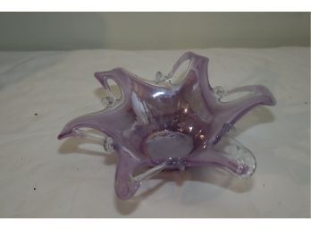 Purple Art Glass Star Plate